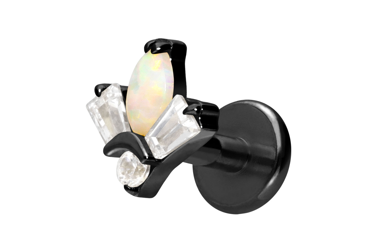 Titan Labret Piercing mit Innengewinde LOTUSBLÜTE